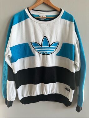 Vintage 90’s unisex Adidas color block big logo sweatshirt approx size large